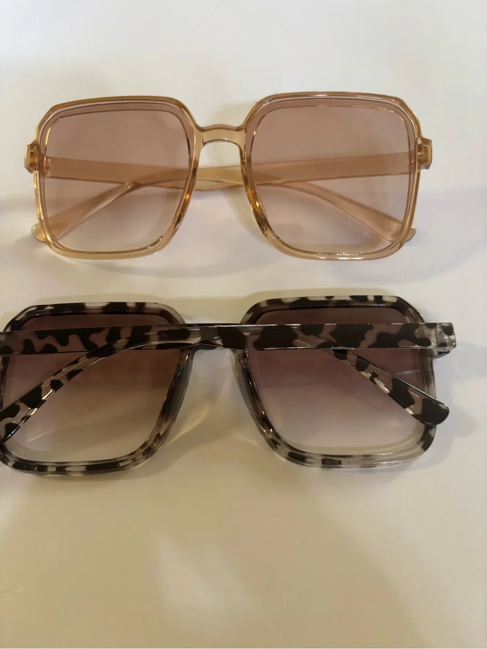 Women’s Oversized Square Sunglasses - Pink and Tortoiseshell Options